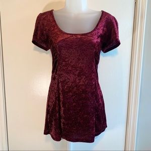 Lace Back Velvet Top